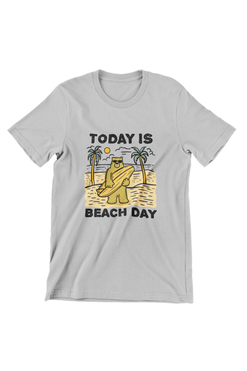 Bear at Beach with Surfboard Holiday T-Shirt