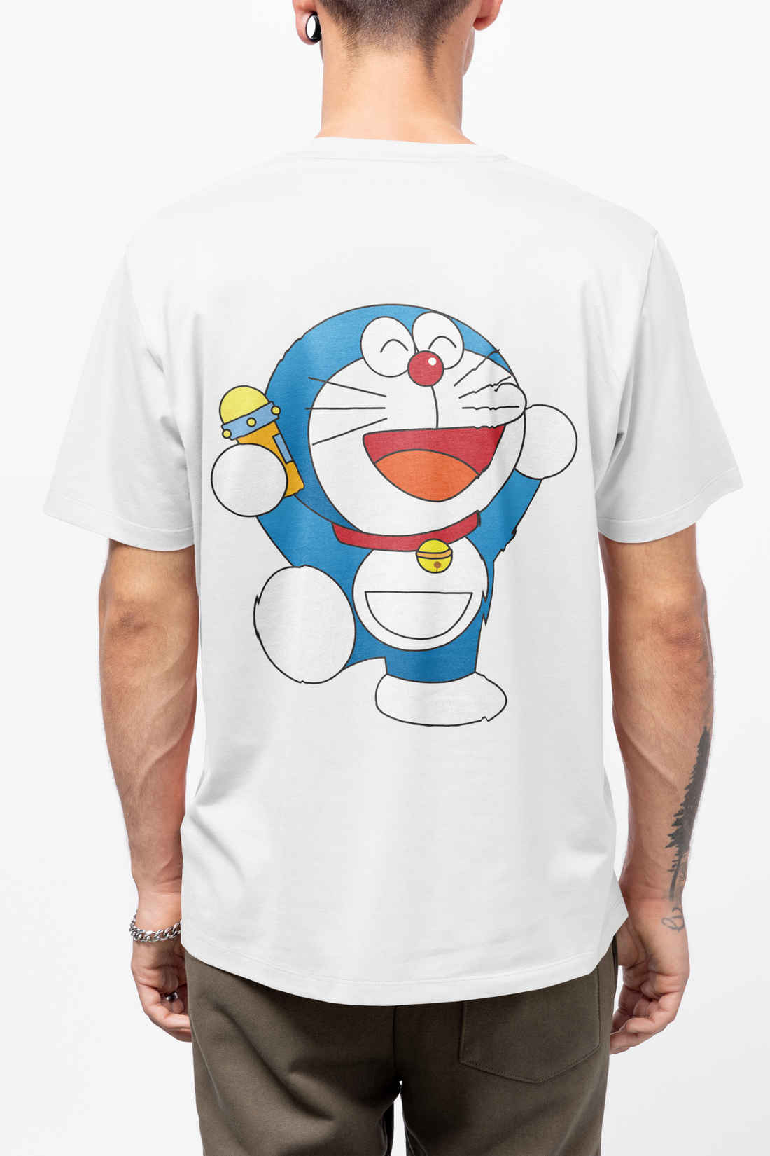 Cute Doraemon Cartoon Full Back Printed T-Shirt