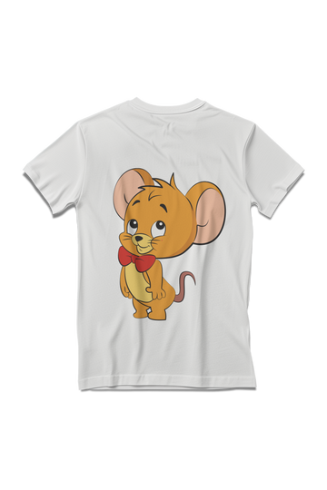 Cute Jerry  Full Back Printed Cartoon  T-Shirt