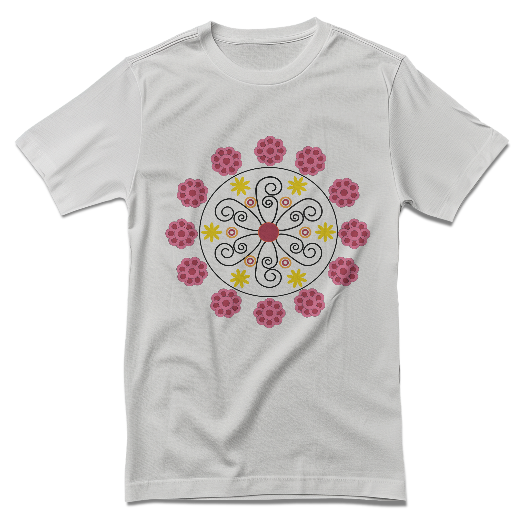 Floral Garland of Festivities Traditional Printed T-Shirt