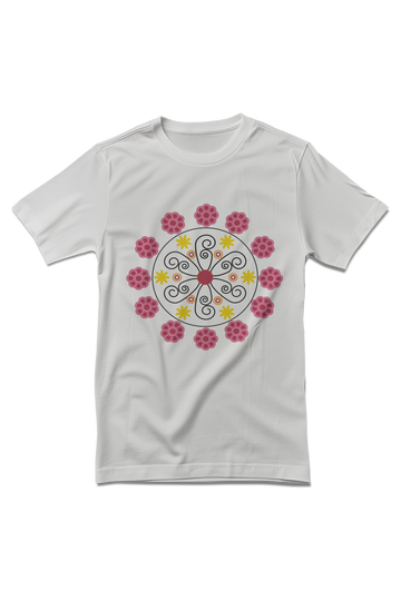 Floral Garland of Festivities Traditional Printed T-Shirt