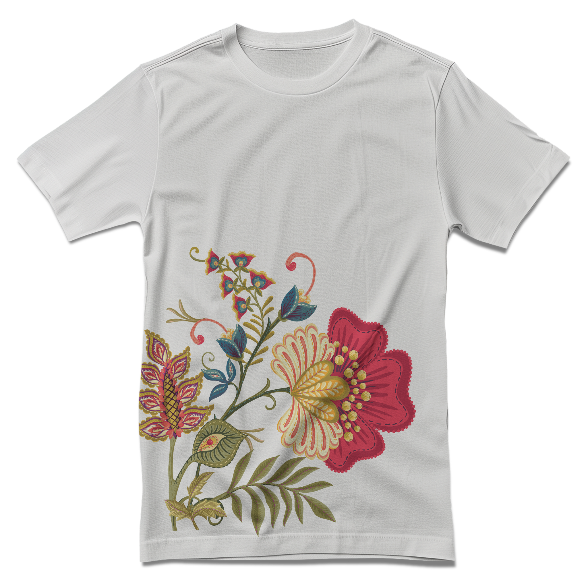 Blooming Beauty for Festive Feasts Traditional Printed T-shirts