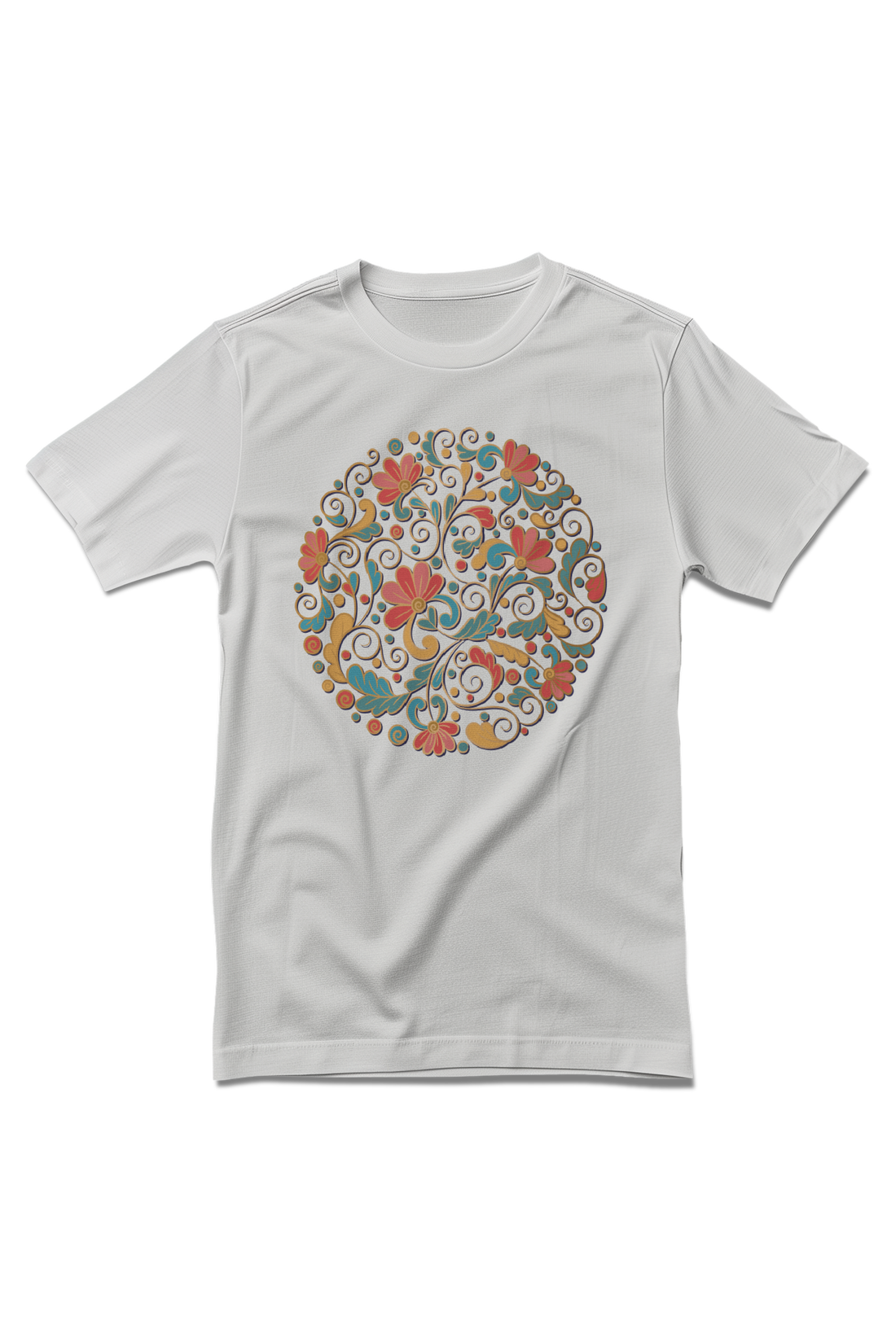 Floral Festive Glow Traditional Printed T-Shirt