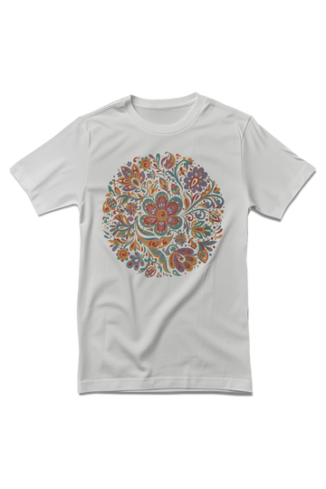 Festive Floral Fusion Traditional Printed T-Shirt