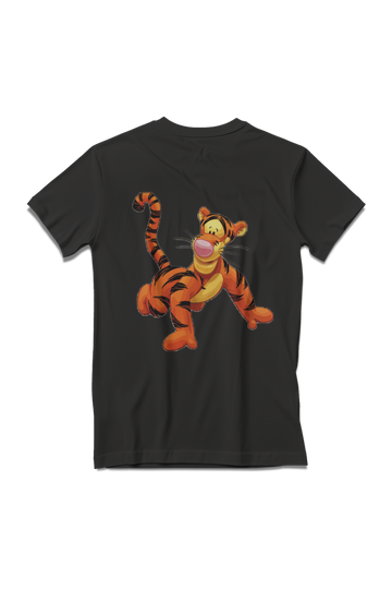 Tigger Cartoon Character Full Back Printed T-Shirt