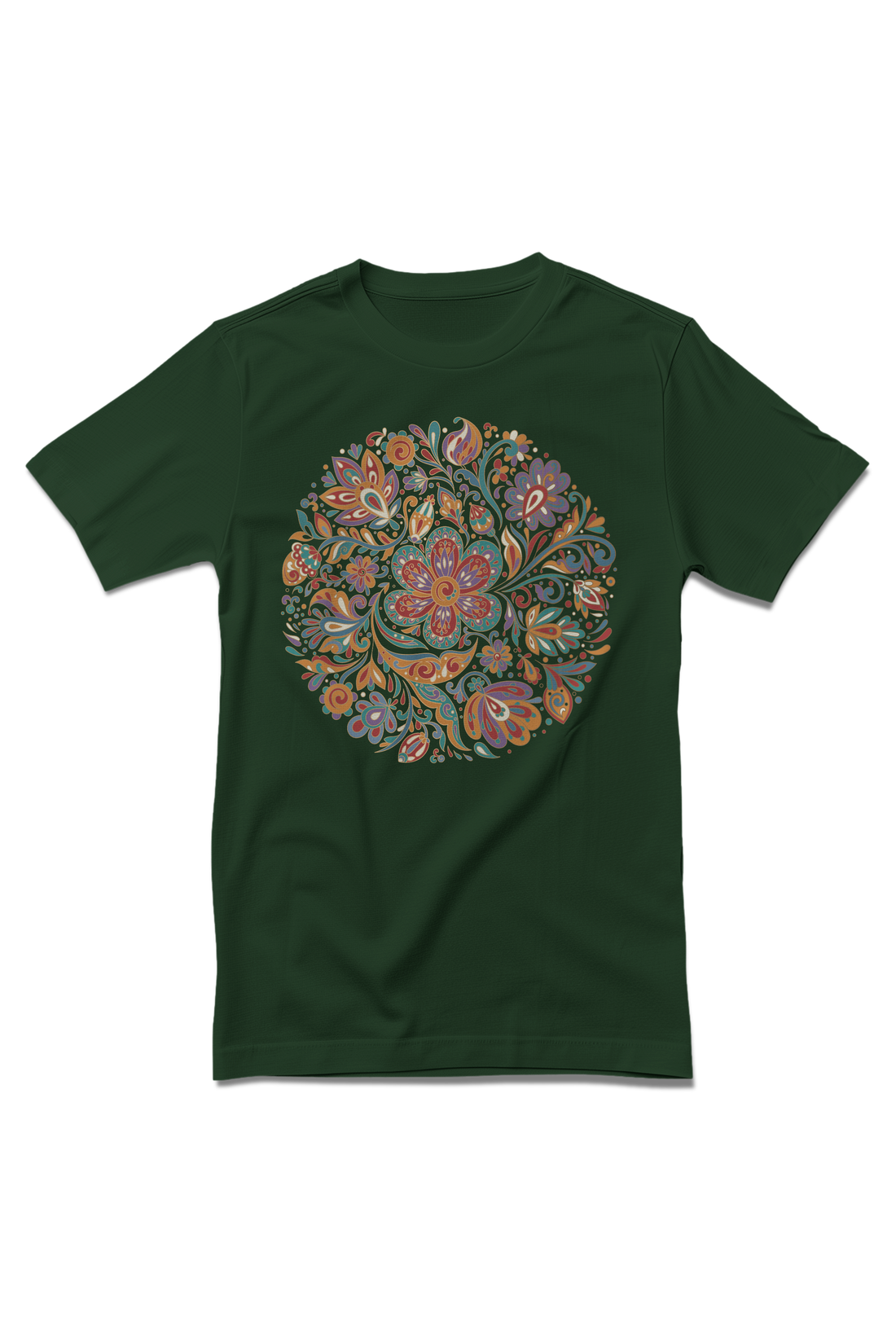 Festive Floral Fusion Traditional Printed T-Shirt