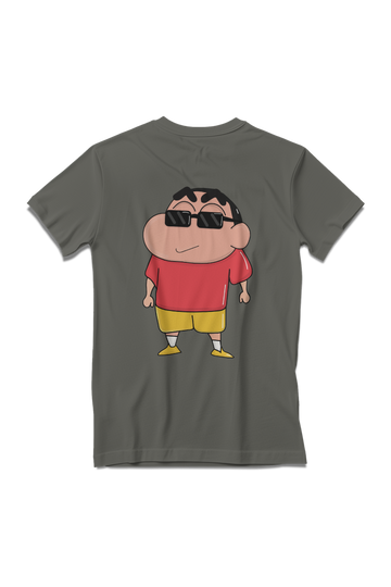 Cute Shinchan Cartoon Character Full Back Printed T-Shirt