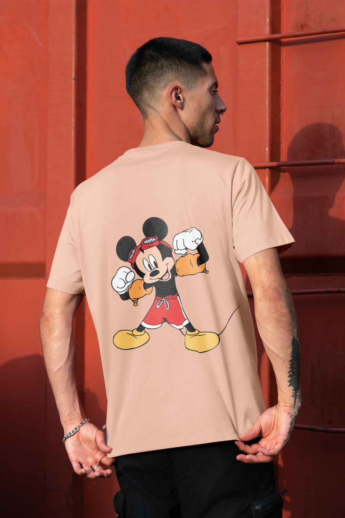 Mickey Mouse Full Back Printed Cartoon T-Shirt