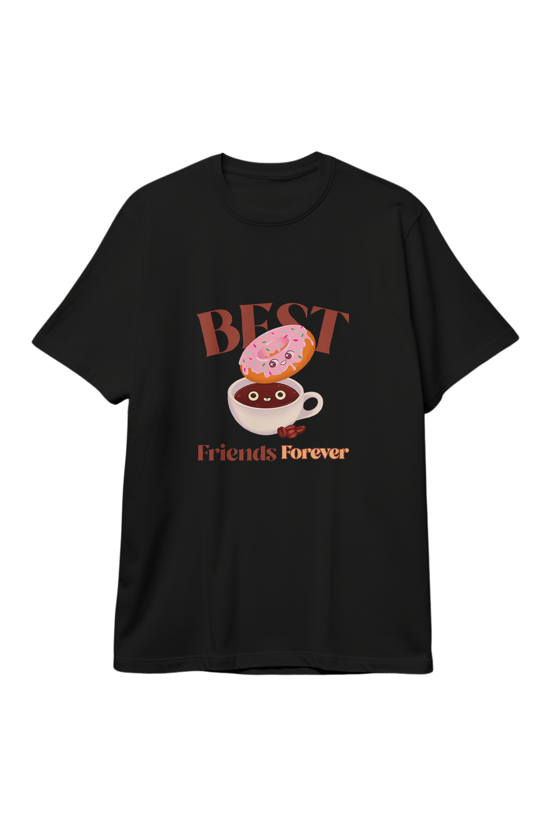 BFF Cartoonist Coffee and Donut for Foodies T-Shirt