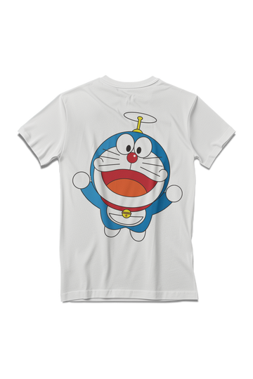 Doraemon with Bamboo Copter Cartoon Full Back Printed T-Shirt