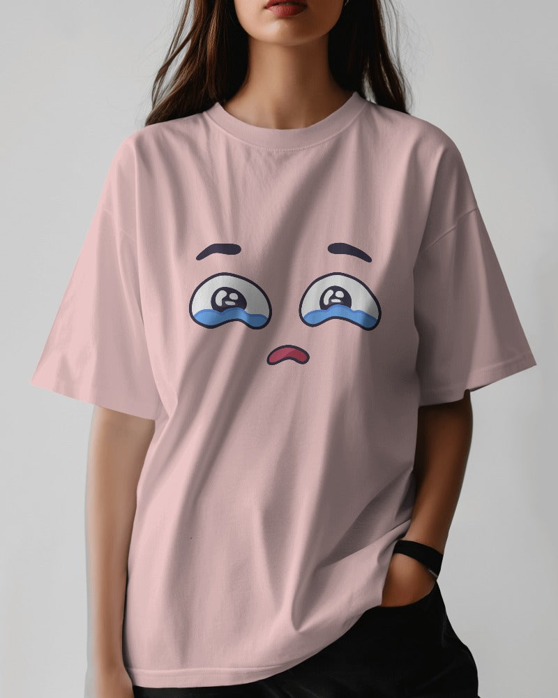 Cartoon Emotions Crying Meme T-Shirt