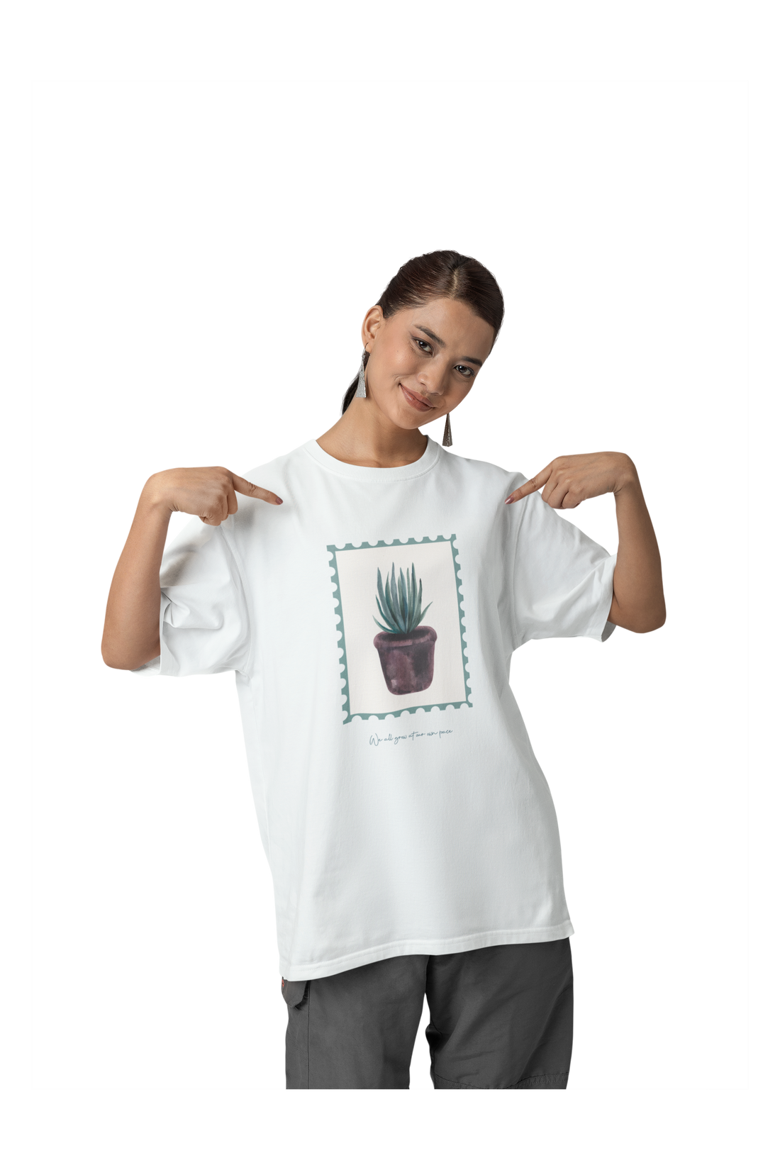 Water Color Plant T-Shirt for Women