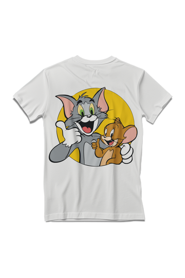 Best Friends Tom and Jerry Cartoon Full Back Printed T-Shirt