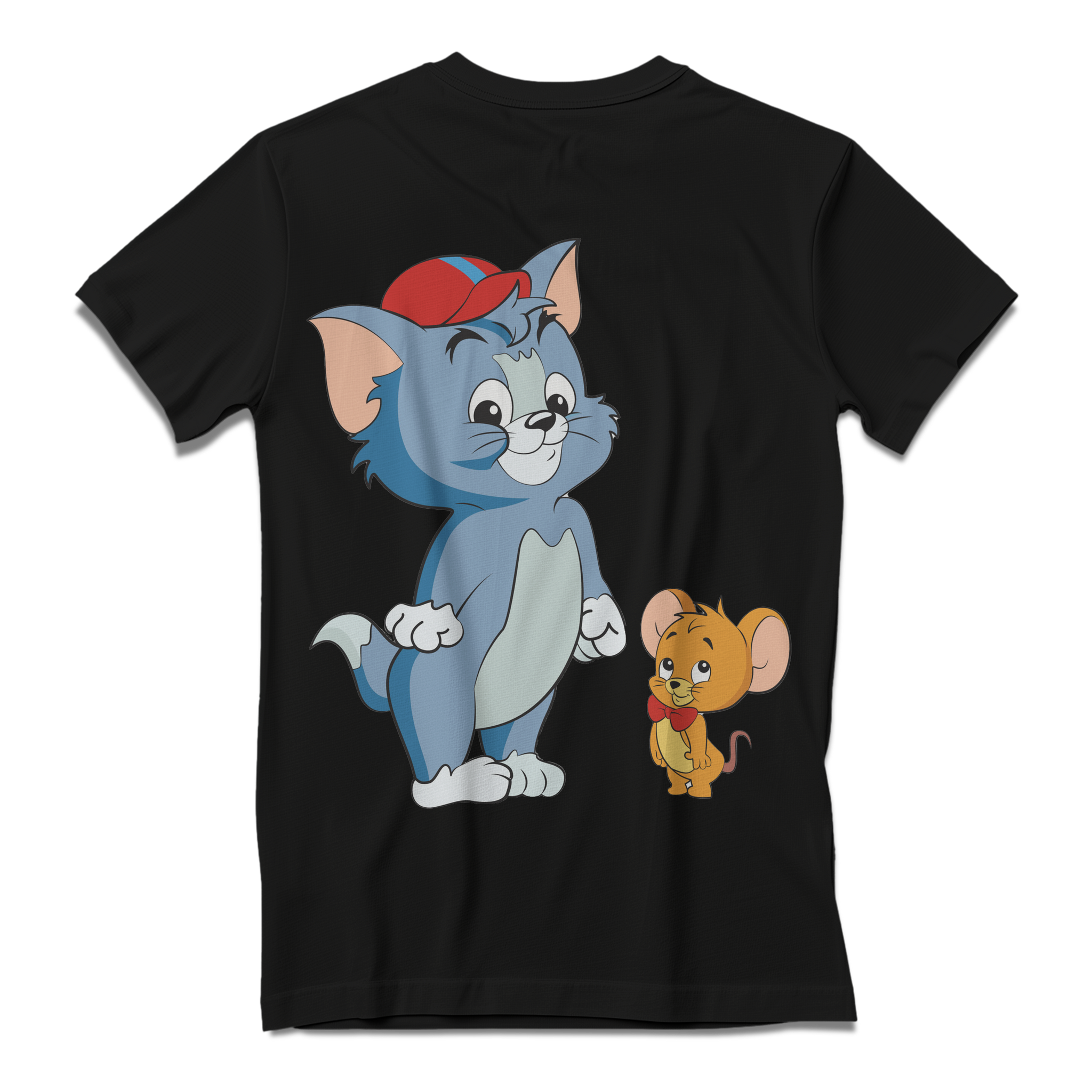 Tom and Jerry Cartoon Full Back Printed T-Shirt