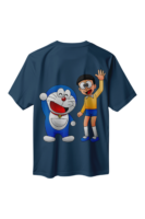 Doraemon and Nobita Cartoon Full Back Printed T-Shirt