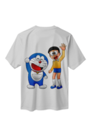 Doraemon and Nobita Cartoon Full Back Printed T-Shirt