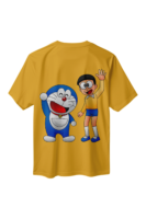 Doraemon and Nobita Cartoon Full Back Printed T-Shirt