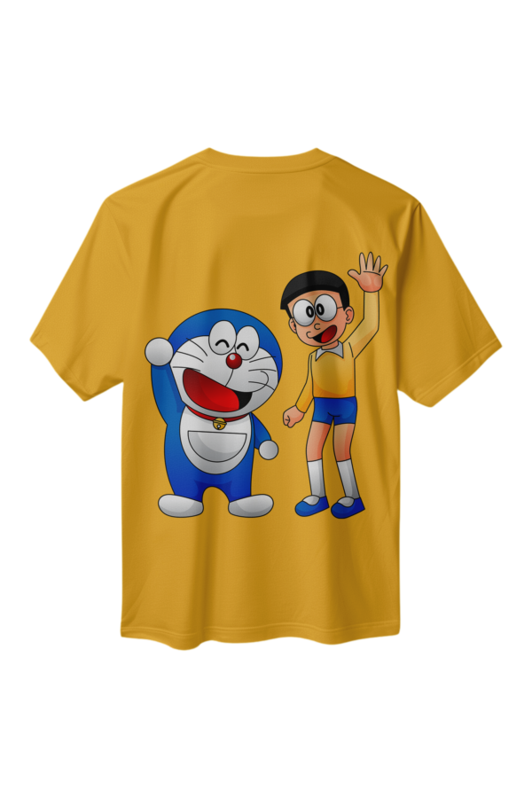 Doraemon and Nobita Cartoon Full Back Printed T-Shirt