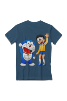 Doraemon and Nobita Cartoon Full Back Printed T-Shirt