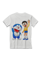 Doraemon and Nobita Cartoon Full Back Printed T-Shirt