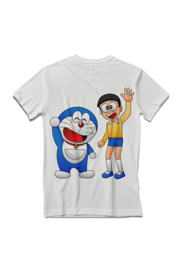 Doraemon and Nobita Cartoon Full Back Printed T-Shirt
