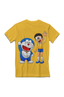 Doraemon and Nobita Cartoon Full Back Printed T-Shirt