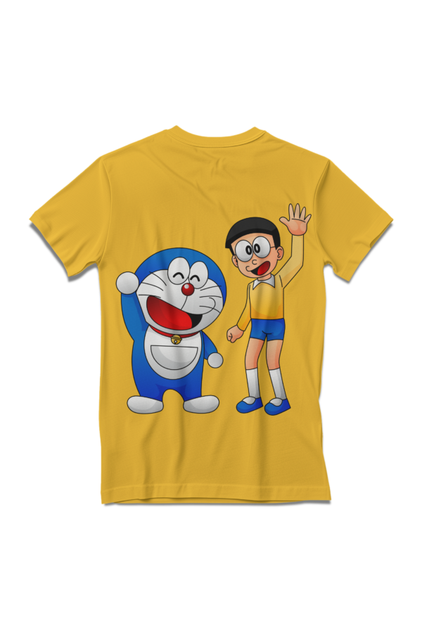 Doraemon and Nobita Cartoon Full Back Printed T-Shirt